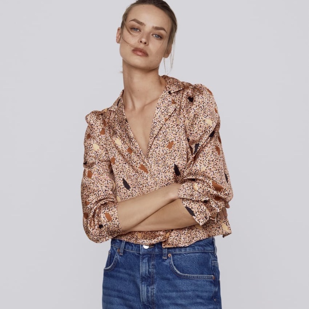 Zara printed blouse